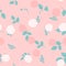 Simple Rose Flower and Leaves Natural Seamless Pattern Background. Vector Illustration EPS10