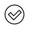 Simple round checkmark icon. Vector.