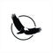 Simple round flying bird silhouette icon logo design idea