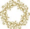 Simple round gold floral frame design