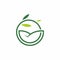 Simple round green line icon for nature inspiration