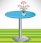 Simple round table with flower