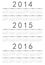 Simple russian 2014, 2015, 2016 year calendar