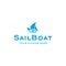 Simple Sail Boat watercraft fast wave logo design