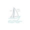 Simple Sailboat dhow ship line art logo