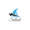 Simple sailing boat logo vector