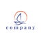 Simple sailing boat ship yacht logo design