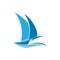 Simple Sailing Ship Voyage Journey Ocean Logo