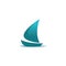Simple Sailing Vessel Boat Sea Vacation Journey Logo