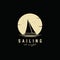 Simple Sailing Yacht Silhouette Logo design inspiration