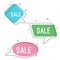Simple sale speech bubbles with geometric signs vector illustration
