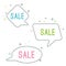 Simple sale speech bubbles with geometric signs vector illustration