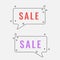 Simple sale square speech bubbles with geometric signs vector illustration