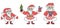 Simple santa claus characters in different poses