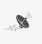 Simple satellite dish icon on white background. Simple satellite dish icon. eps8.