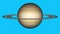 Simple Saturn planet model rotating seamless loop animation on green screen background New quality universal space