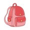 Simple School bag vector illustration, Colored linear style pictogram,