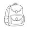 Simple School bag vector illustration, linear style element