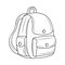 Simple School bag vector illustration, linear style pictogram element