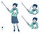 Simple school girl Green Blazer_pointing stick A