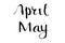 Simple Script Vector Lettering Hand Draw Sketch, April May