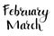 Simple Script Vector Lettering Hand Draw Sketch, February March