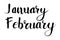 Simple Script Vector Lettering Hand Draw Sketch, January February