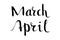 Simple Script Vector Lettering Hand Draw Sketch, March April