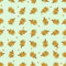 Simple sea buckthorn seamless pattern. Vector outline drawn illustration