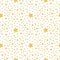 Simple Seamless pattern. Christmas wrapping paper. Kids textile with gold stars design.