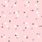 Simple seamless pattern with colored round spots. Pink, lilac, white, black.