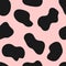 Simple seamless pattern with cow spots. Cute girly print.