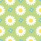 Simple seamless pattern with daisies and forget-me-nots. Vector graphics