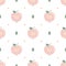 Simple seamless pattern with minimalistic apple fruit