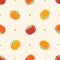 Simple seamless pattern of minimalistic tomato vegetables