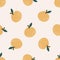 Simple seamless pattern with oranges in retro style