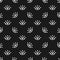 Simple seamless pattern with repeating white eyes on black background.