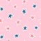 Simple seamless pattern with scattered stars.