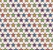 Simple seamless pattern of stars of different colors with black outline arranged diagonally.