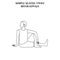 Simple seated twist yoga workout. Bharadvaja. Man doing yoga illustration outline