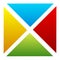 Simple segmented multicolor square. Colorful square design element. Square icon