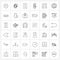 Simple Set of 36 Line Icons such as laptop, binary, pause, powder, cosmetic