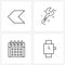 Simple Set of 4 Line Icons such as arrow; business; wrench; calendar; watch