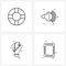 Simple Set of 4 Line Icons such as beach, idea, life, sound, power