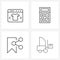 Simple Set of 4 Line Icons such as buy, label, accounting, finance, forklift