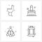 Simple Set of 4 Line Icons such as cleaning; group; bathroom; edit; team