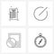 Simple Set of 4 Line Icons such as doc, installation, file, power, food