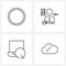 Simple Set of 4 Line Icons such as finger ring, reload, jeweler, thumb impression, weather