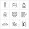 Simple Set of 9 Line Icons such as mail, screen, house, computer, currency