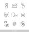 Simple Set of Biometric Related Vector Line Icons